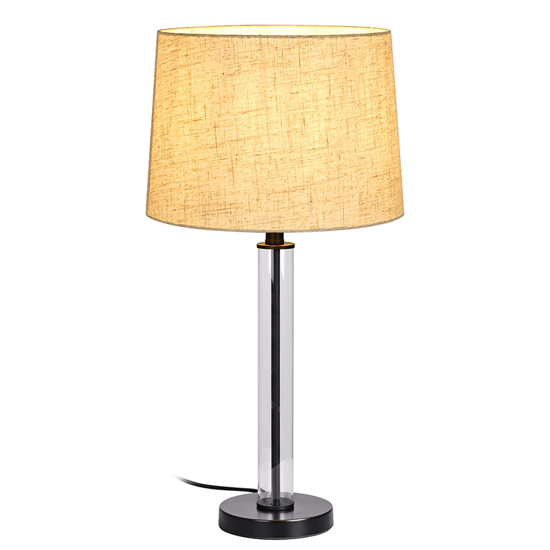 Midcentrury E26 E27 Table Lamp with Fabric Shade